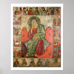 Póster El profeta Elías, escuela de Pskov (el panel)