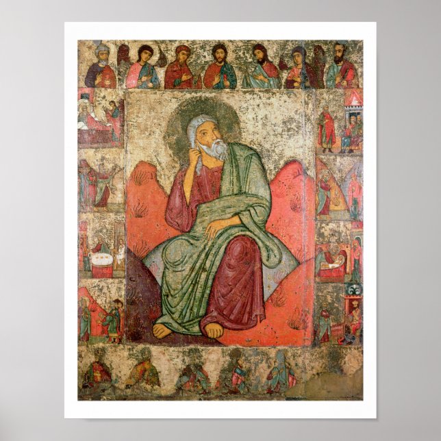 Póster El Profeta Elías, Escuela Pskov (panel) (Frente)