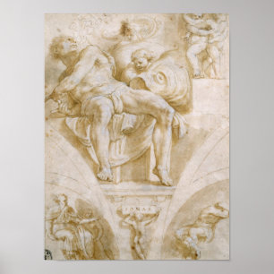 Póster El profeta Jonah y dos lunetas destruidas