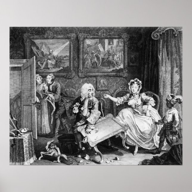 Póster El progreso de un Harlot, plato II, cuartos (Frente)