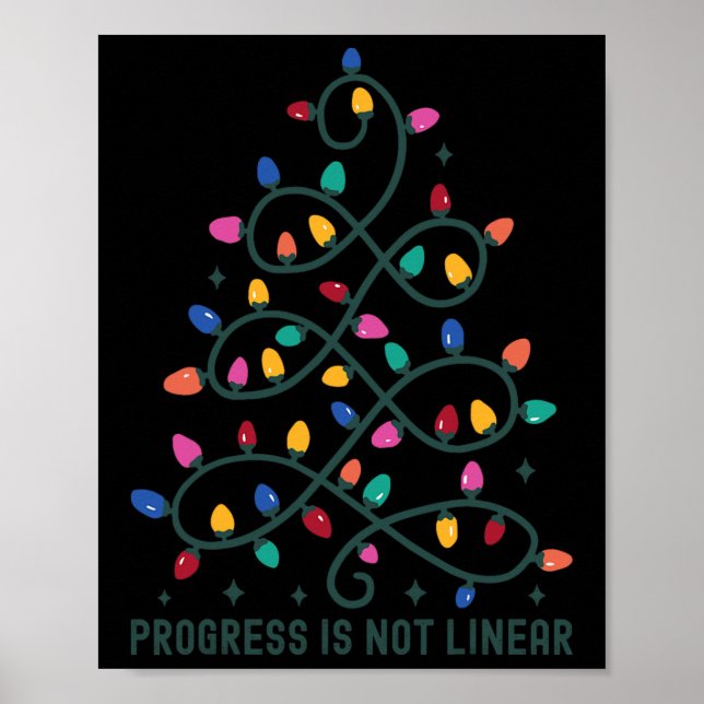 Póster El Progreso No Es Lineal Profesor De Educación Esp (Frente)