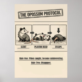 Póster El Protocolo del Zarigüeya Humor Retro