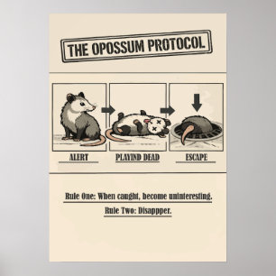 Póster El Protocolo del Zarigüeya Humor Retro