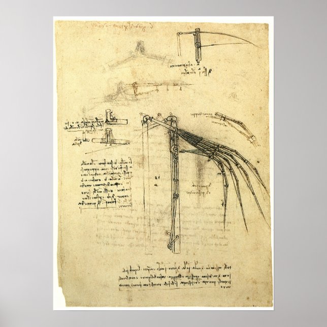 Póster El proyecto de Leonardo da Vinci sobre la máquina  (Frente)