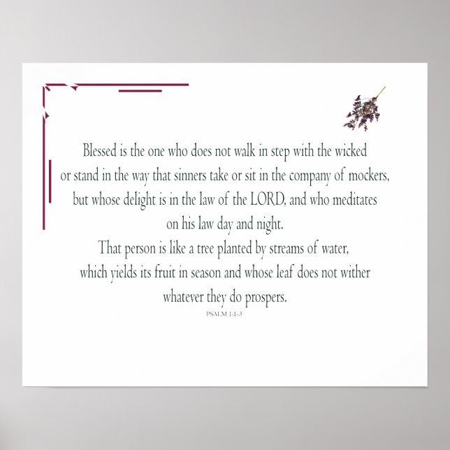 Póster El PSALM 1, no camina al paso con los malvados (Frente)