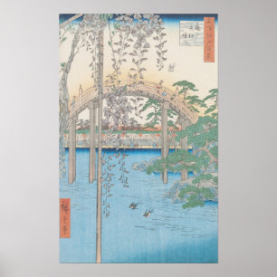 Póster El puente con Wisteria o Kameido Tenjin