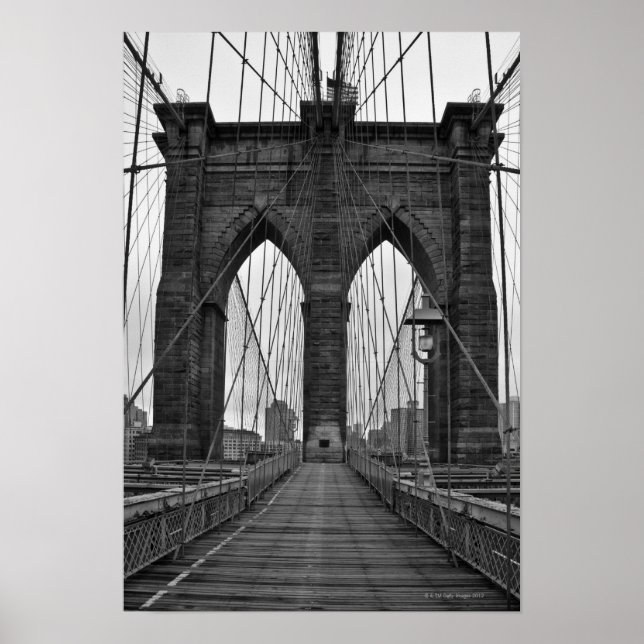 Póster El puente de Brooklyn en la ciudad de Nueva York (Frente)