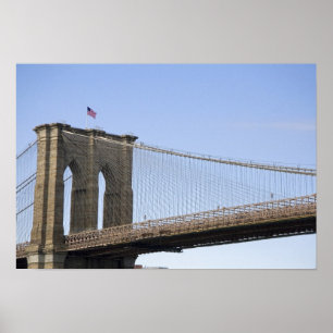 Póster El puente de Brooklyn en la ciudad de Nueva York, 