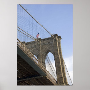 Póster El puente de Brooklyn en la ciudad de Nueva York,