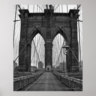 Póster El puente de Brooklyn en la ciudad de Nueva York