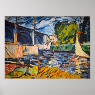 Póster El puente de Chatou   Maurice de Vlaminck  