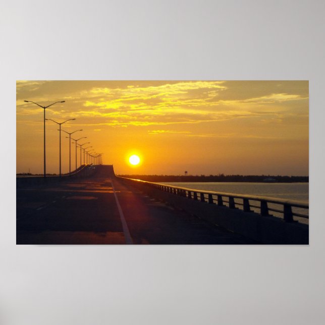 Póster El puente de la bahía al atardecer (Frente)