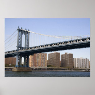Póster El puente de Manhattan que atraviesa el río Este