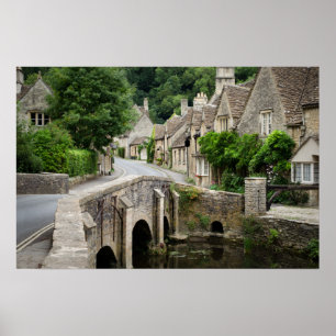 Póster El puente en Castle Combe, poster del Reino Unido
