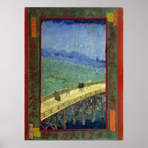 Póster El puente en la lluvia (después de Hiroshige) Van
