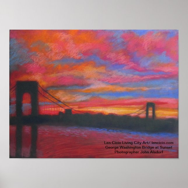 Póster El puente George Washington al atardecer (Frente)