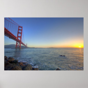 Póster El puente Golden Gate al amanecer desde Fort