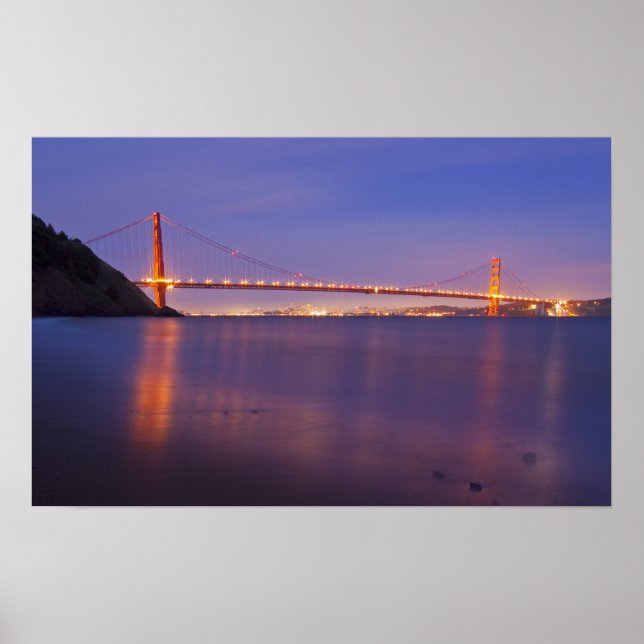Póster El puente Golden Gate al atardecer desde la cala K (Frente)