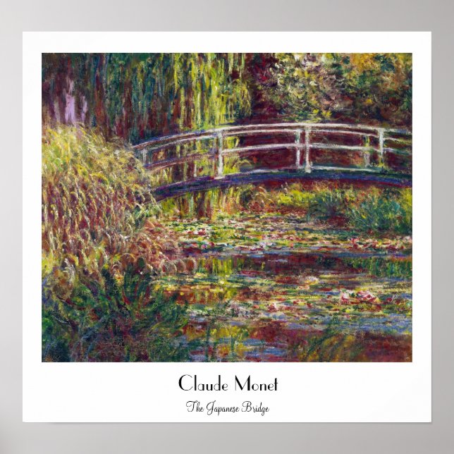 Póster El puente japonés Claude Monet fresco, viejo, maes (Frente)