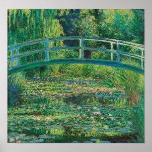 Póster El puente japonés (estanque de Lily-Agua), Monet