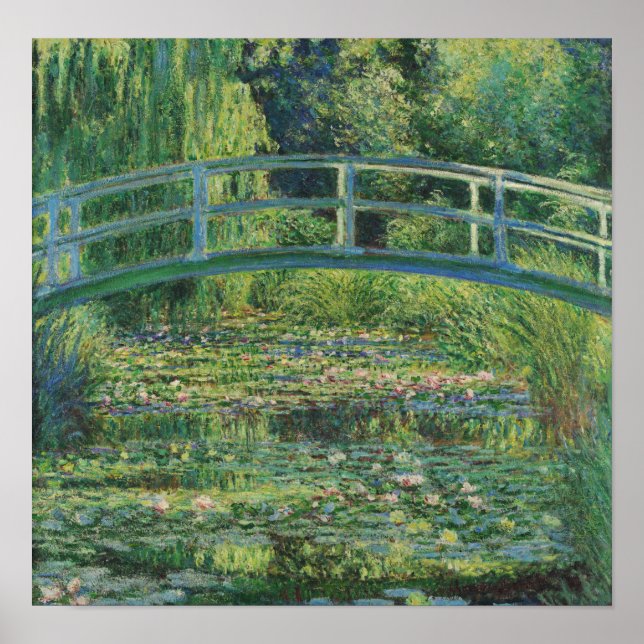 Póster El puente japonés (estanque de Lily-Agua), Monet (Frente)