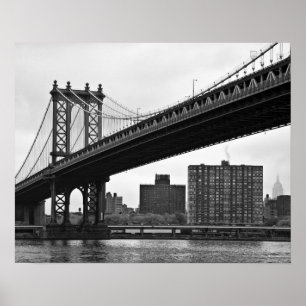 Póster El puente Manhattan en la ciudad de Nueva York