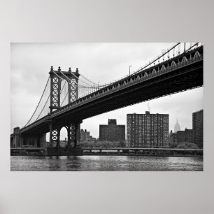 Póster El puente Manhattan en la ciudad de Nueva York