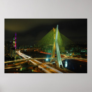 Póster El puente Octavio Frias de Oliveira Sao Paulo