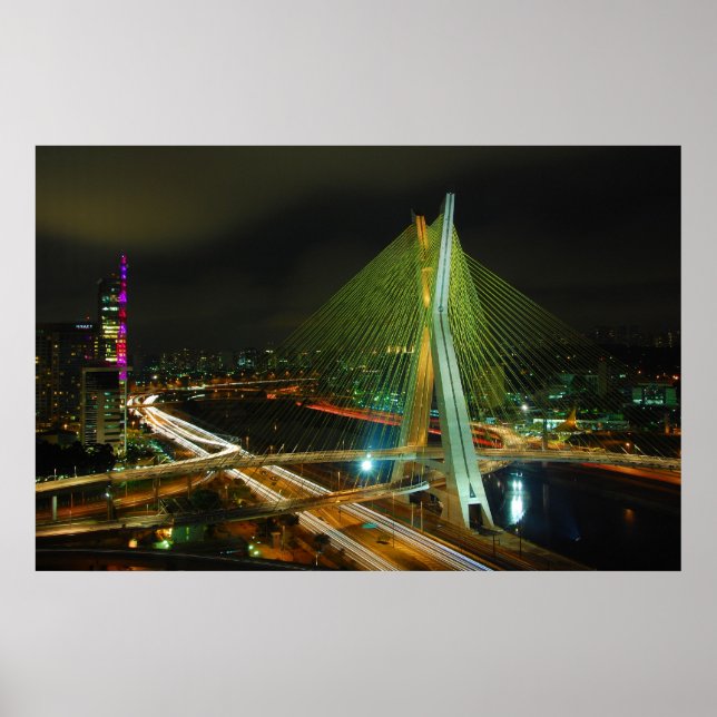 Póster El puente Octavio Frias de Oliveira Sao Paulo (Frente)