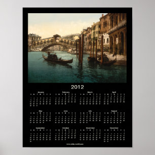 Póster El puente Rialto, Venecia, Italia, calendario 2012