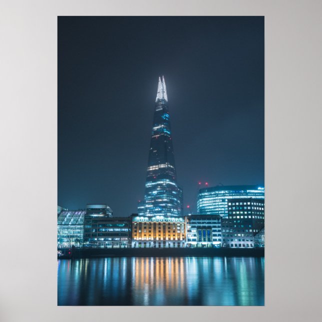 Póster El puente Shard London por la noche (Frente)