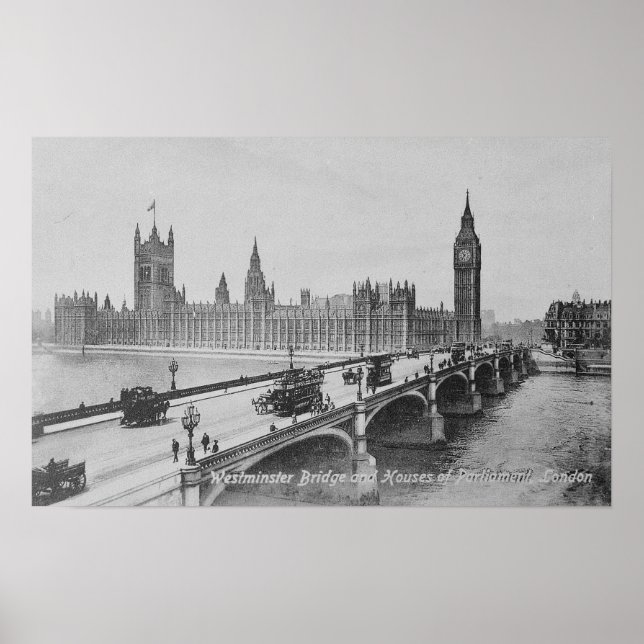 Póster El puente Westminster y las casas de (Frente)