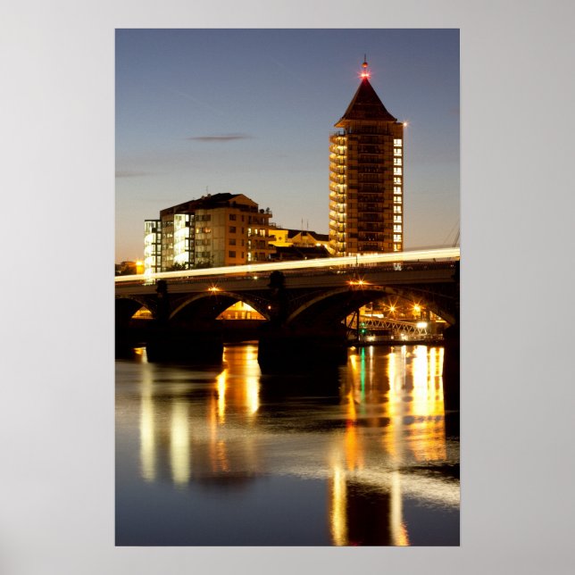 Póster El puerto de Chelsea al atardecer (Frente)