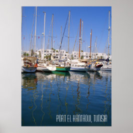 Póster El puerto de Port el Kantaoui en barco paisajismo