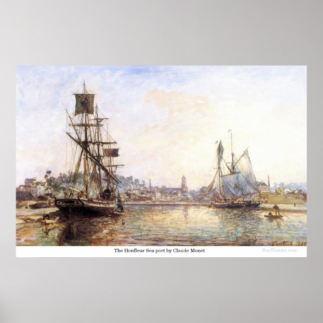 Póster El puerto marítimo de Honfleur, por Claude Monet (Frente)