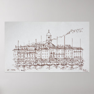 Póster El puerto, Saint-Tropez  Riviera francesa, Francia