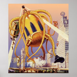 Póster El pulpo de la invasión de la guerra de extranjero