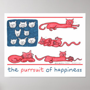 Póster El Purrsuit del poster de la felicidad