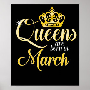 Póster El Queens es en marzo cumpleaños nacido del chica