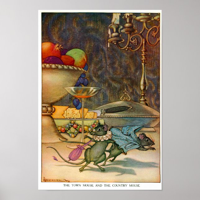 Póster El ratón de pueblo y el ratón de campo (Frente)