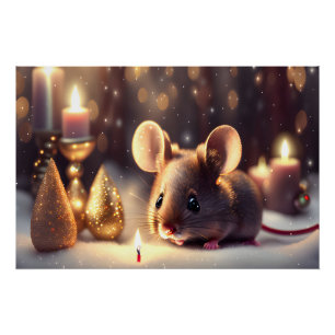 Póster El ratón lindo celebra a los Navidades