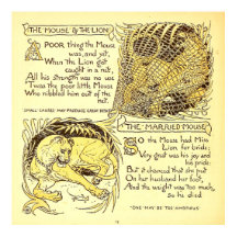 El ratón y el león Walter Crane