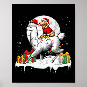 Póster El recuperador de oro montando Navidades de Llama