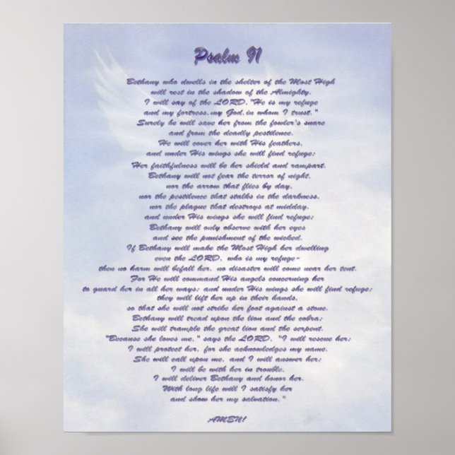 Póster El refugio de Bethany Psalm 91 NIV (Frente)