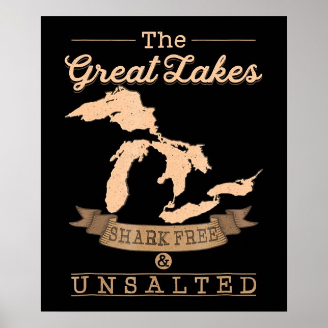 Póster El regalo de Michigan sin salar y libre de tiburon (Frente)