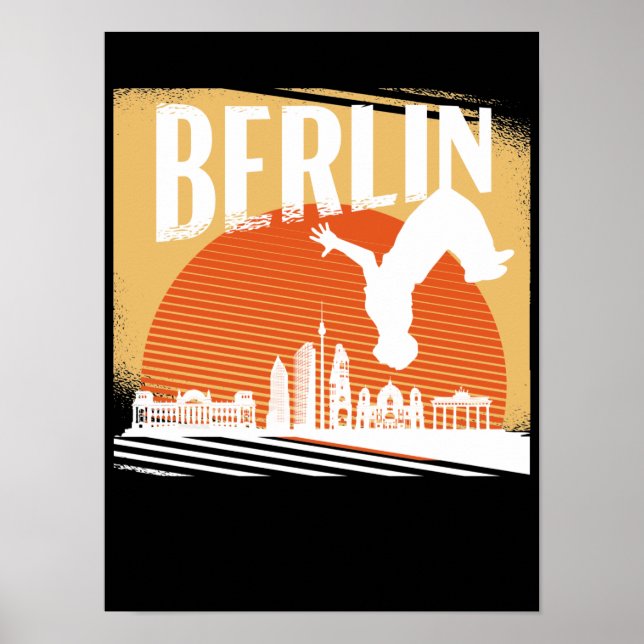 Póster El regalo de Parkour, freerunner, atleta en Berlín (Frente)
