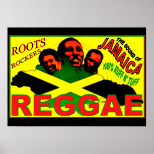 Póster El REGGAE ARRAIGA EJES DE BALANCÍN 28" x 20"