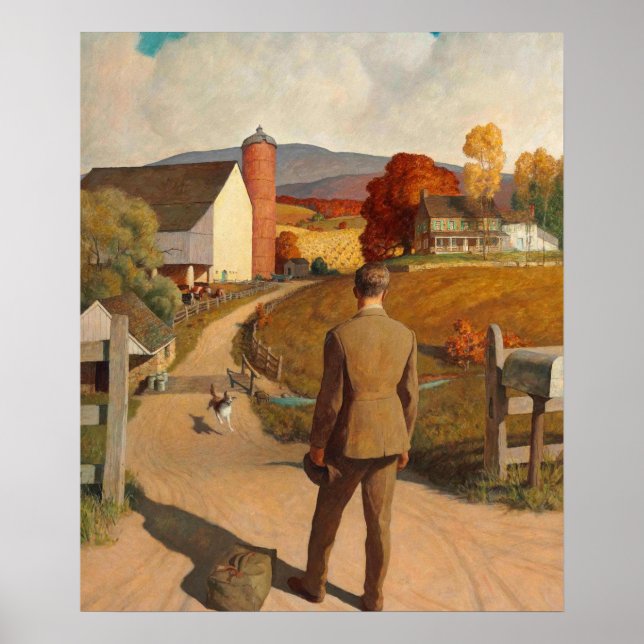 Póster El regreso a casa de Newell Convers Wyeth (Frente)