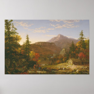 Póster El regreso del cazador (1845) — Thomas Cole