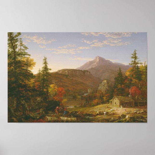 Póster El regreso del cazador (1845) — Thomas Cole (Frente)
